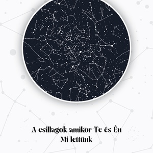 Személyre szabott Csillagtérkép poszter kerettel - Minimál - művészet - grafika & illusztráció - digitális - Meska.hu