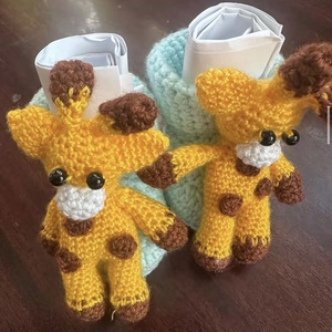 Horgolt zsiráfos babacipő � egyedi, kézműves ajándék, Ruha & Divat, Gyerekruha, Babacipő, Horgolás, MESKA