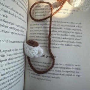 Horgolt kávéscsésze könyvjelző � kézműves ajándék könyvmolyoknak ????�, Könyv & Zene, Könyvjelző, Horgolás, MESKA