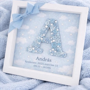 Személyre szabható ajándék kicsi babáknak, Baba - mama, Babaszoba dekoráció, Baba névtábla, Fotó, grafika, rajz, illusztráció, Gyöngyfűzés, gyöngyhímzés, MESKA