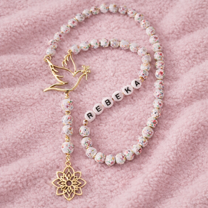 Névre szóló rózsafüzér - esküvő - emlék & ajándék - nászajándék - ceremónia szett - Meska.hu