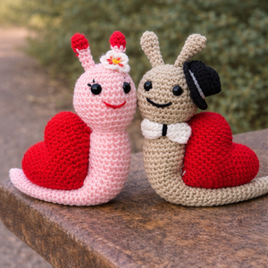 Lady és Lord Csigusz, Otthon & Életmód, Dekoráció, Dekoratív figurák és szobrok, Horgolás, MESKA