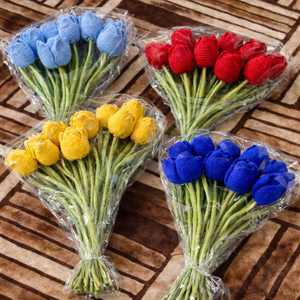 Horgolt tulipán csokor - Meska.hu