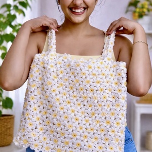 Margaréta felső � horgolt virágmintás nyári top, Ruha & Divat, Női ruha, Top, Horgolás, MESKA