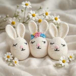 Horgolt nyuszi tojás � húsvéti dekoráció- fiú nyuszi , Otthon & Életmód, Dekoráció, Asztal és polc dekoráció, Asztaldísz, Horgolás, MESKA