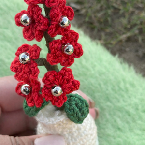 Horgolt virág kulcstartó, dekoráció, választható színekben  - tavaszi ajándé- rózsaszín - táska & tok - kulcstartó & táskadísz - kulcstartó - Meska.hu