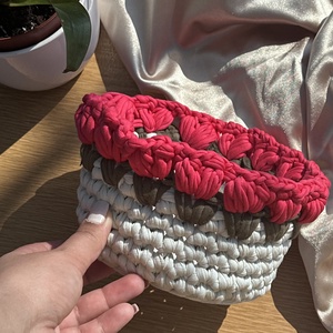 Horgolt tavaszi kosár � húsvéti tojástároló kosár - Meska.hu