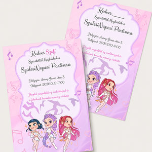 Mesebeli születésnapi meghívók - K-Pop Démonvadászok, Unicornis - Meska.hu