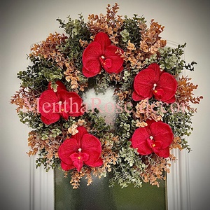 Orchideás kopogtató ajtódísz, Otthon & Életmód, Virágdekoráció, Virágdíszek, Dekor koszorúk, kopogtatók, , MESKA