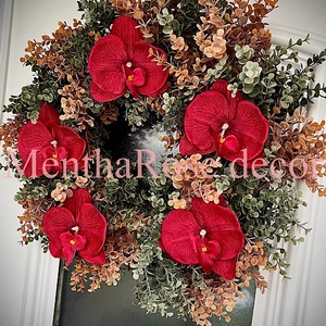 Orchideás kopogtató ajtódísz - otthon & életmód - virágdekoráció - virágdíszek - dekor koszorúk, kopogtatók - Meska.hu