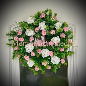 Rózsás kopogtató ajtódísz, Otthon & Életmód, Virágdekoráció, Virágdíszek, Dekor koszorúk, kopogtatók, , MESKA