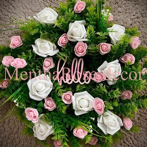 Rózsás kopogtató ajtódísz - otthon & életmód - virágdekoráció - virágdíszek - dekor koszorúk, kopogtatók - Meska.hu