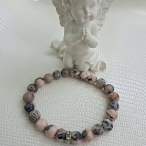 Rózsaszín zebra jáspis (Pink Zebra Jasper) - ékszer - karkötő - ásványkarkötő - Meska.hu