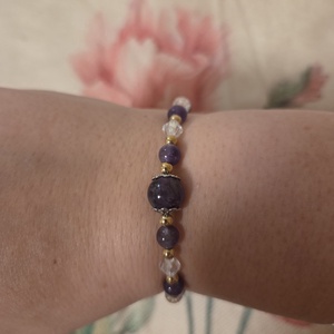 Ametiszt karkötő  - ékszer - karkötő - ásványkarkötő - Meska.hu