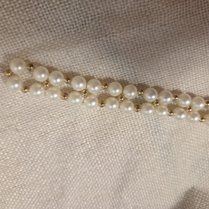 Fehér-arany karkötő  - ékszer - karkötő - gyöngyös karkötő - Meska.hu