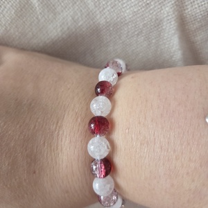 Tűz és jég ásványgyöngyből készült karkötő - ékszer - karkötő - ásványkarkötő - Meska.hu