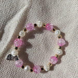 Rózsaszín ragyogás-gyöngy karkötő, Ékszer, Karkötő, Gyöngyös karkötő, Gyöngyfűzés, gyöngyhímzés, MESKA