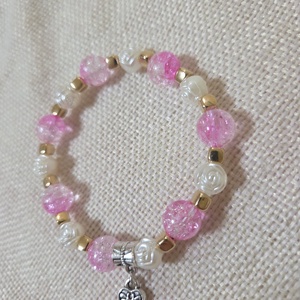 Rózsaszín ragyogás-gyöngy karkötő - ékszer - karkötő - gyöngyös karkötő - Meska.hu