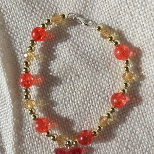 Tavaszi pillangó Pipacs gyöngyből készült karkötő - ékszer - karkötő - gyöngyös karkötő - Meska.hu