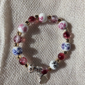 Színes tavaszi virágok - Hajnal gyöngy karkötő - ékszer - karkötő - gyöngyös karkötő - Meska.hu