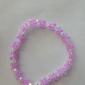 Gyöngyből készült rózsaszín karkötő , Ékszer, Karkötő, Gyöngyös karkötő, Gyöngyfűzés, gyöngyhímzés, MESKA