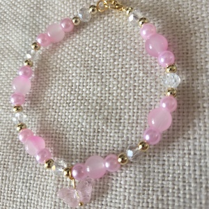 Tavaszi pillangó Cukorka gyöngyből készült karkötő - Meska.hu