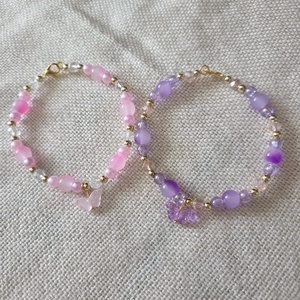 Tavaszi pillangó Orchidea gyöngyből készült karkötő - ékszer - karkötő - gyöngyös karkötő - Meska.hu