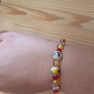 Tavaszi virágos gyöngy karkötő - ékszer - karkötő - gyöngyös karkötő - Meska.hu