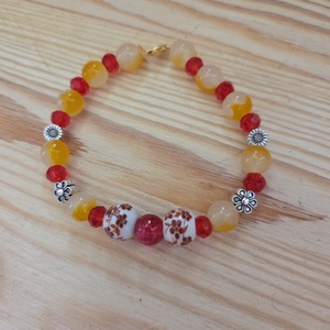 Tavaszi virágos gyöngy karkötő - ékszer - karkötő - gyöngyös karkötő - Meska.hu