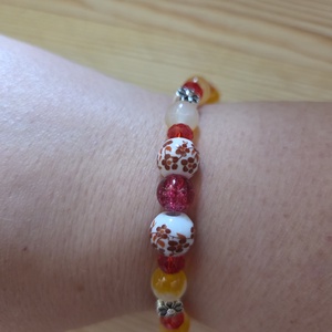 Tavaszi virágos gyöngy karkötő - ékszer - karkötő - gyöngyös karkötő - Meska.hu