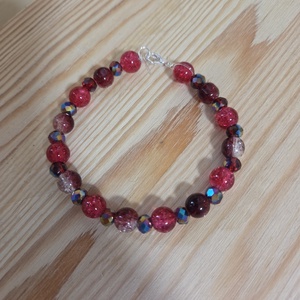 Piros gyöngyös karkötő , Ékszer, Karkötő, Gyöngyös karkötő, Gyöngyfűzés, gyöngyhímzés, MESKA