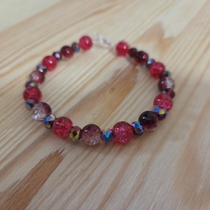 Piros gyöngyös karkötő  - ékszer - karkötő - gyöngyös karkötő - Meska.hu