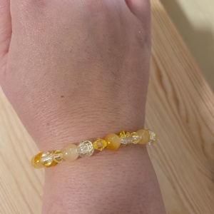 Sárga gyöngyös karkötő  - ékszer - karkötő - gyöngyös karkötő - Meska.hu