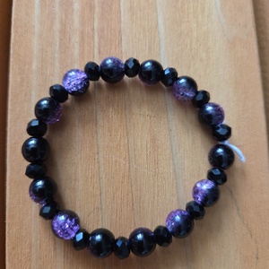 Angyalok és démonok karkötőszett Fekete-lila démon  - ékszer - karkötő - gyöngyös karkötő - Meska.hu