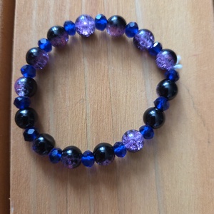 Angyalok és démonok karkötőszett Lila-kék démon  - ékszer - karkötő - gyöngyös karkötő - Meska.hu