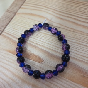 Angyalok és démonok karkötőszett Lila-kék démon , Ékszer, Karkötő, Gyöngyös karkötő, Gyöngyfűzés, gyöngyhímzés, MESKA