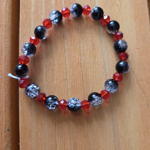 Angyalok és démonok karkötőszett Fekete-piros démon  - ékszer - karkötő - gyöngyös karkötő - Meska.hu