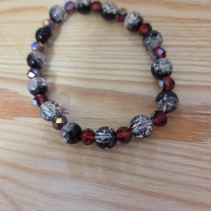 Angyalok és démonok karkötőszett Fekete-piros démon , Ékszer, Karkötő, Gyöngyös karkötő, Gyöngyfűzés, gyöngyhímzés, MESKA