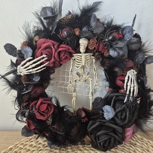 Kopogtató halloweenre , Otthon & Életmód, Dekoráció, Ajtó- és ablak dekoráció, Ajtódísz & Kopogtató, Virágkötés, MESKA