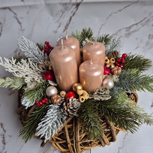 Adventi koszorú, Esküvő, Dekoráció, Asztaldísz, Virágkötés, MESKA