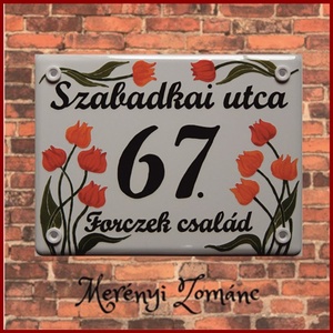 Tűzzománc házszám táblák. -  - Meska.hu