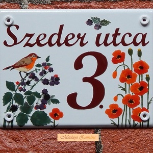 Tűzzománc házszám táblák., Otthon & Lakás, Ház & Kert, Házszám, Tűzzománc, Festett tárgyak, Meska