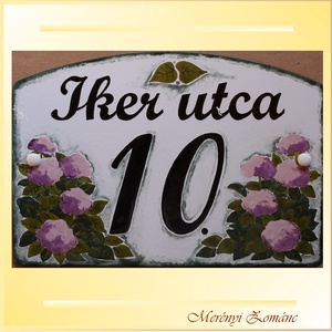 Házszámtábla. Utcanévtábla, , Otthon & Életmód, Ház & Kert, Házszám, Tűzzománc, Festett tárgyak, MESKA