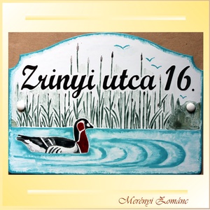 Tűzzománc házszám táblák., Otthon & Lakás, Ház & Kert, Házszám, Tűzzománc, Festett tárgyak, Meska