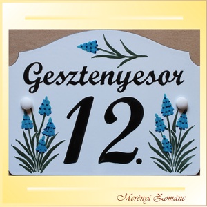 Tűzzománc házszám táblák., Otthon & Lakás, Ház & Kert, Házszám, Tűzzománc, Festett tárgyak, Meska