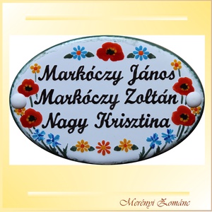 Tűzzománc névtábla. - Meska.hu