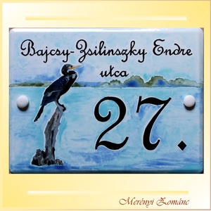 Tűzzománc házszám táblák., Otthon & Lakás, Ház & Kert, Házszám, Tűzzománc, Festett tárgyak, Meska