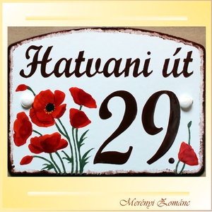 Tűzzománc házszám táblák., Otthon & Életmód, Ház & Kert, Házszám, Tűzzománc, Festett tárgyak, MESKA