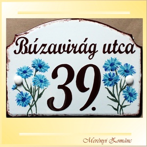 Tűzzománc házszám táblák., Otthon & Lakás, Ház & Kert, Házszám, Tűzzománc, Festett tárgyak, Meska