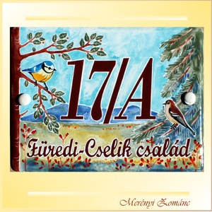 Tűzzománc házszámtábla., Otthon & Életmód, Ház & Kert, Házszám, Tűzzománc, Festett tárgyak, MESKA